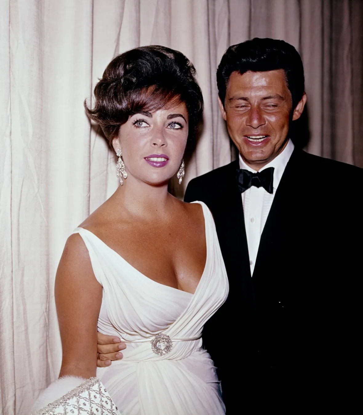 Elizabeth Taylor with her fourth husband, Eddie Fisher, in the early Sixties